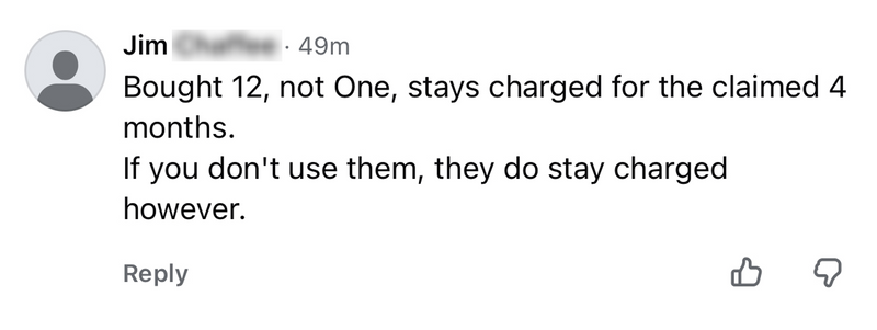 Facebook comment from a happy customer