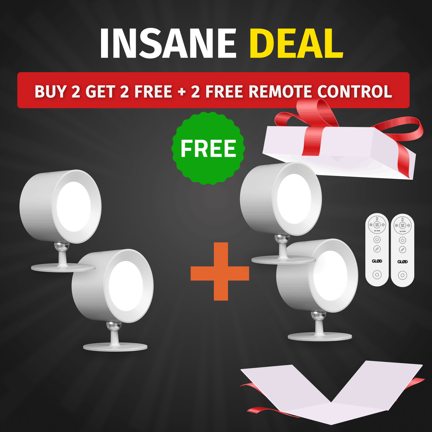 BUY 2 GET 2 FREE + 2 FREE REMOTES